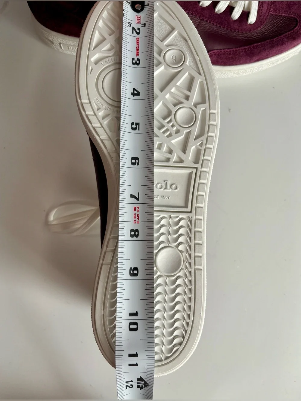 New Men’s Polo Bedford Sneakers in Wine, size 9. No box
